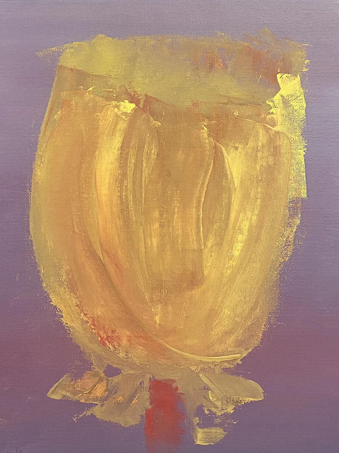  Tulip 3 : gouache on 9x12” canvas board by KJP, 2020 