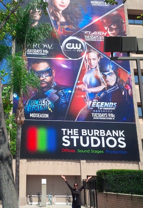 Keli at Warner Brother Studios where Black Lightning is produced, Summer 2017