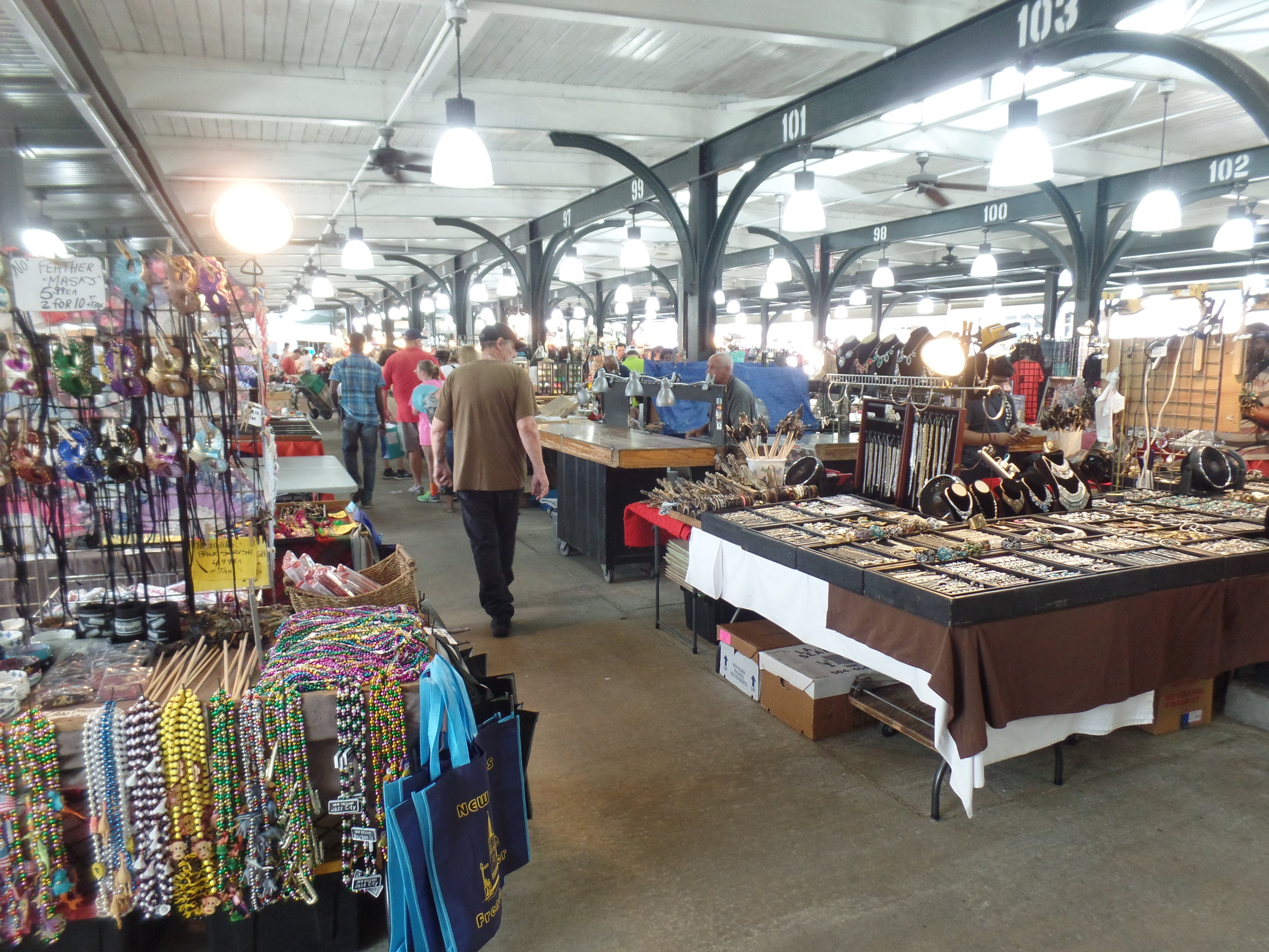 Shopping in the French Market. The boys were mesmerized by the dried alligator heads (but thankfully decided to go with the little marble sculptures instead).