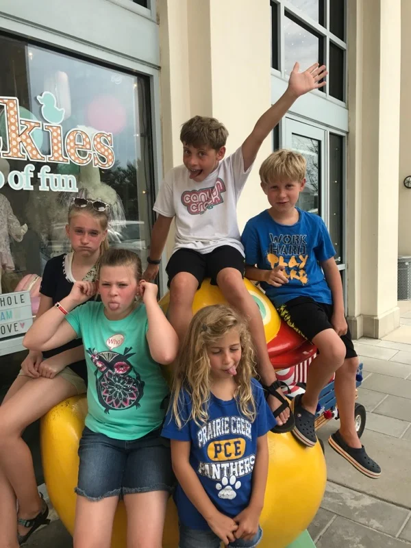My kids and their cousins being silly outside of Duckies (a great little shop in the same area as Sundog).