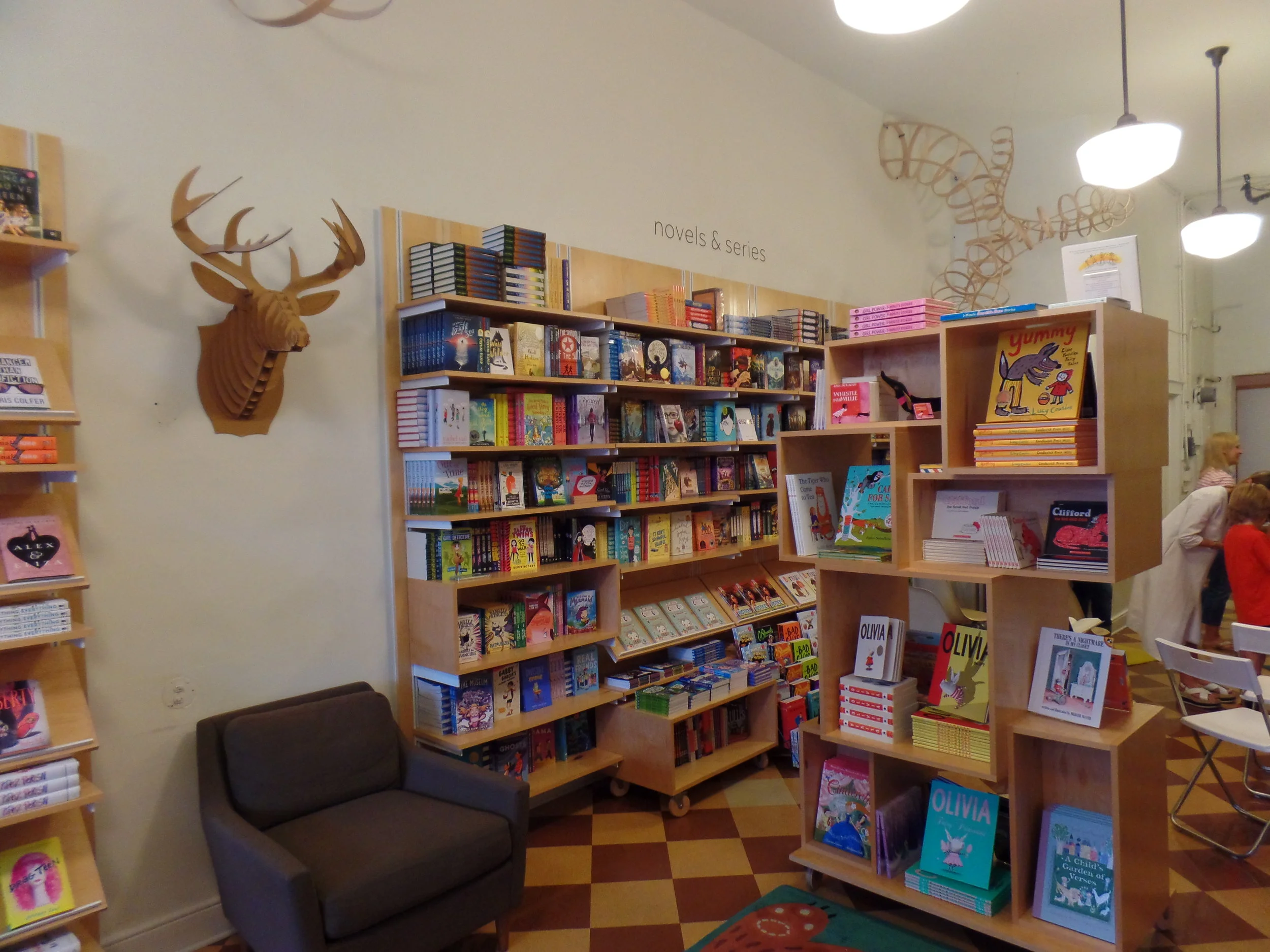 The inside of bbgb books. Isn't this wonderful?! I could sit in that chair and lose hours.