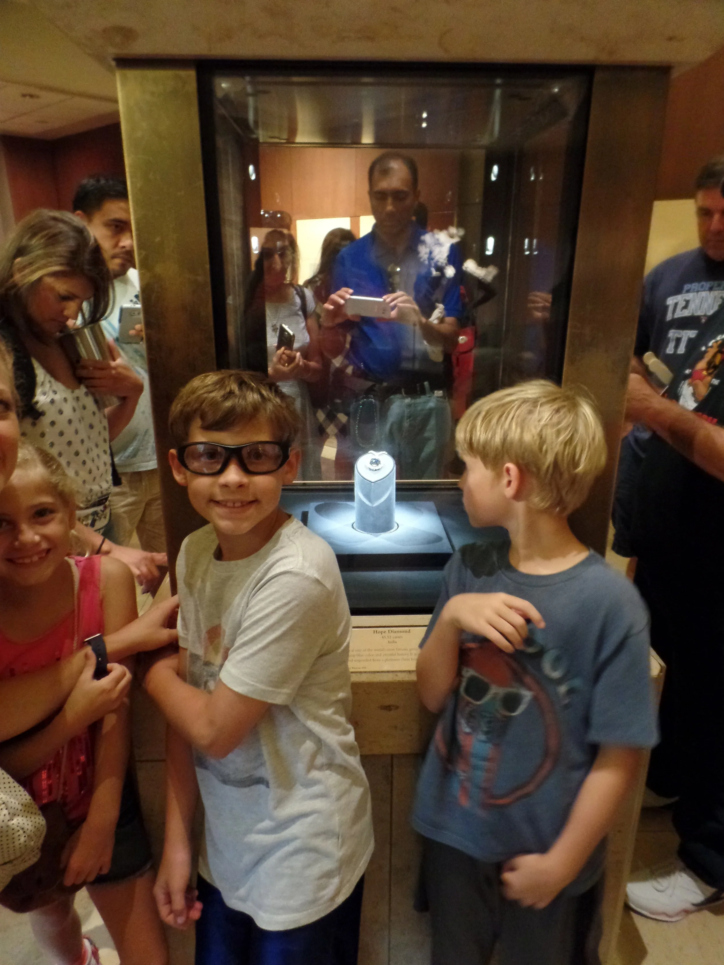 The kids posing with the Hope Diamond. I told the kids this was at the top of my wish list for my birthday.