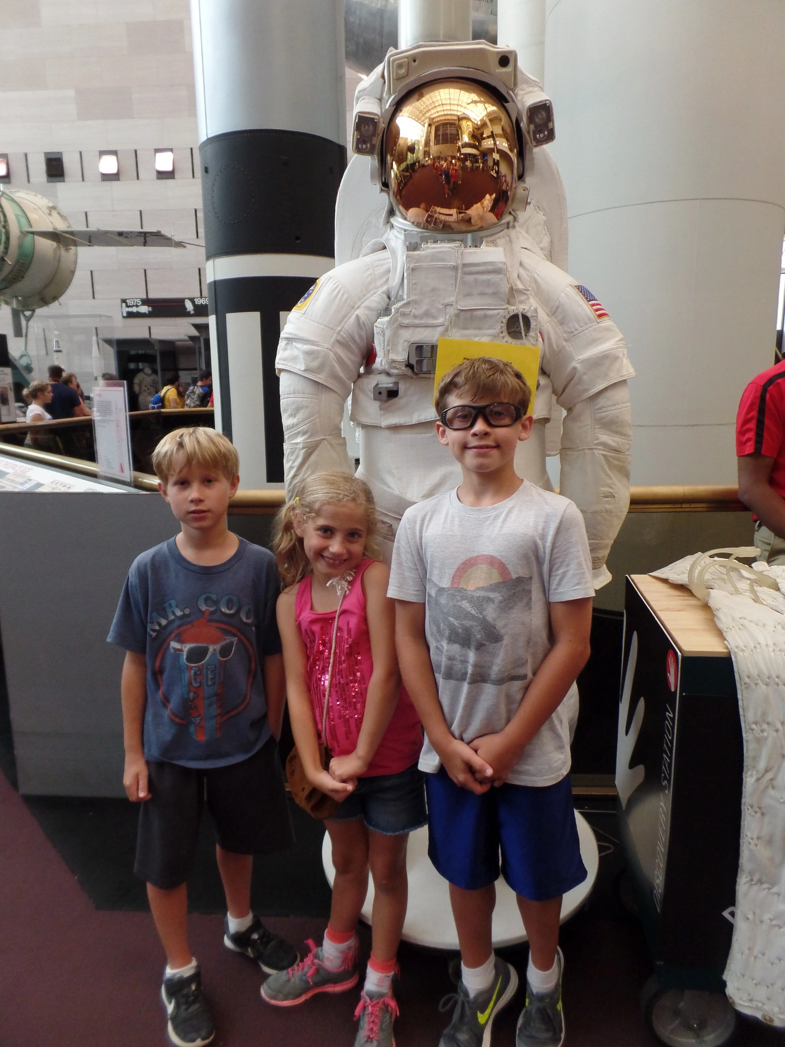 We went to the Air and Space Museum. The kids saw a real space suit.