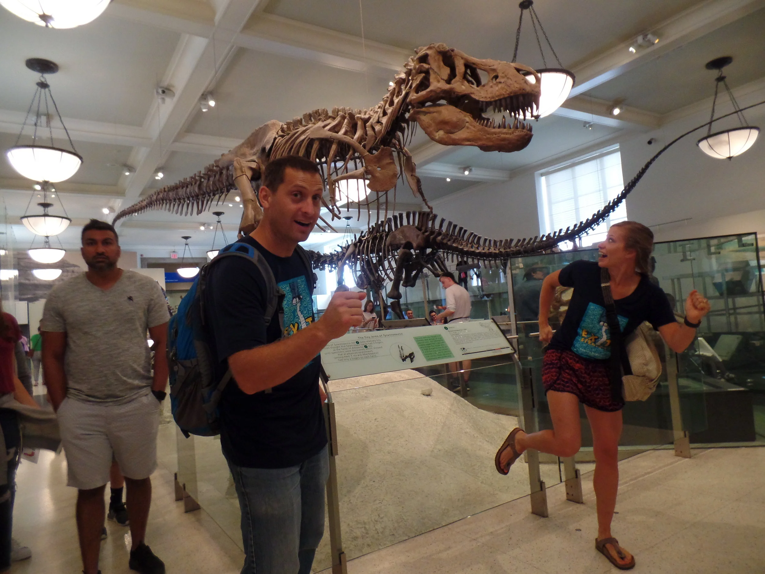 At the Natural History Museum, I (sort of) got the husband to take a silly picture with me. (We are pretending the dinosaur is chasing us. In case you can't tell. Though you probably can because we are super good actors.)