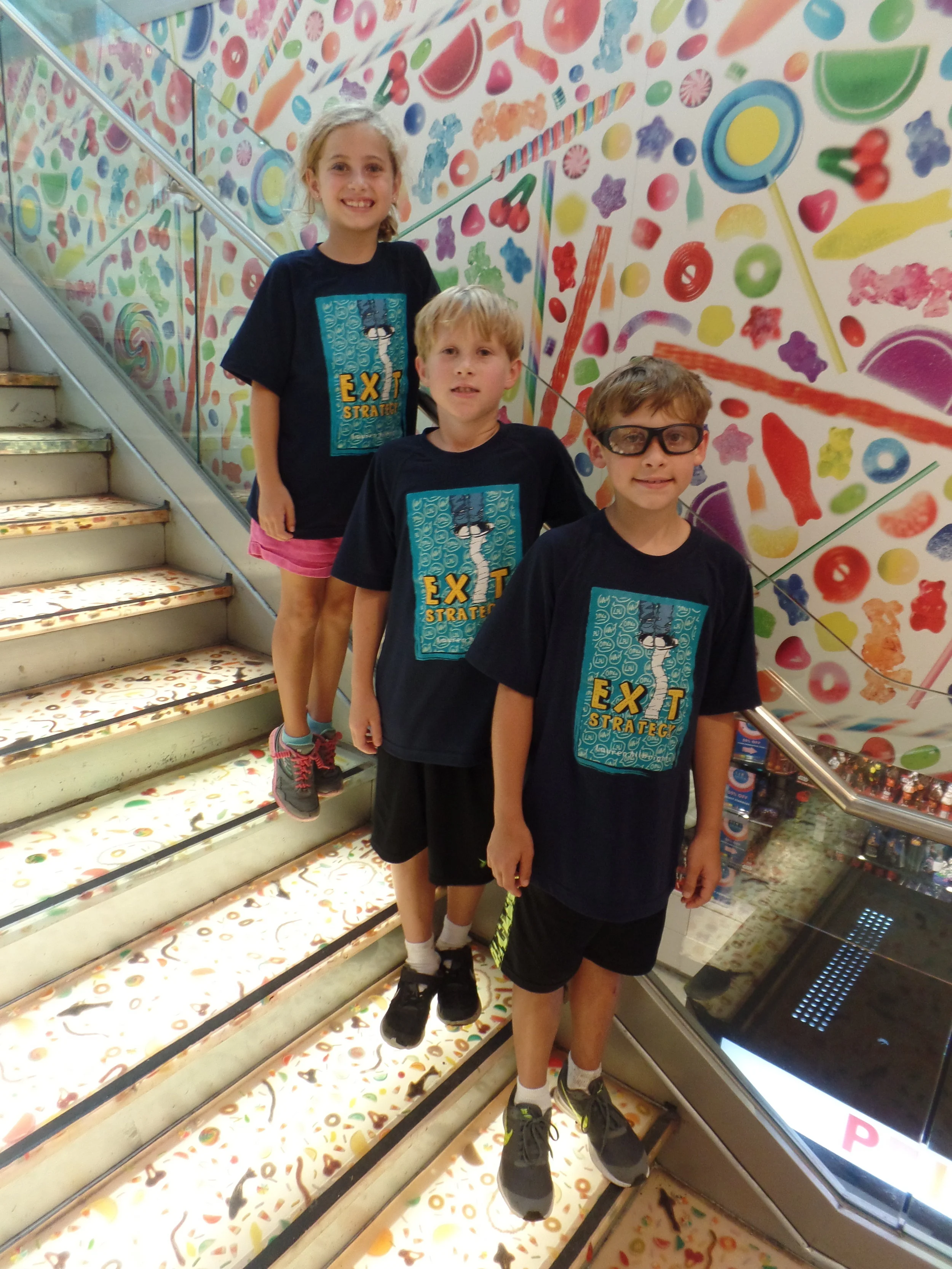 We took a taxi and went to Dylan's--a three-story candy store (recommended by my editor). Their energy was slowly coming back--but the promise of candy made it hard to stop and smile for the picture.