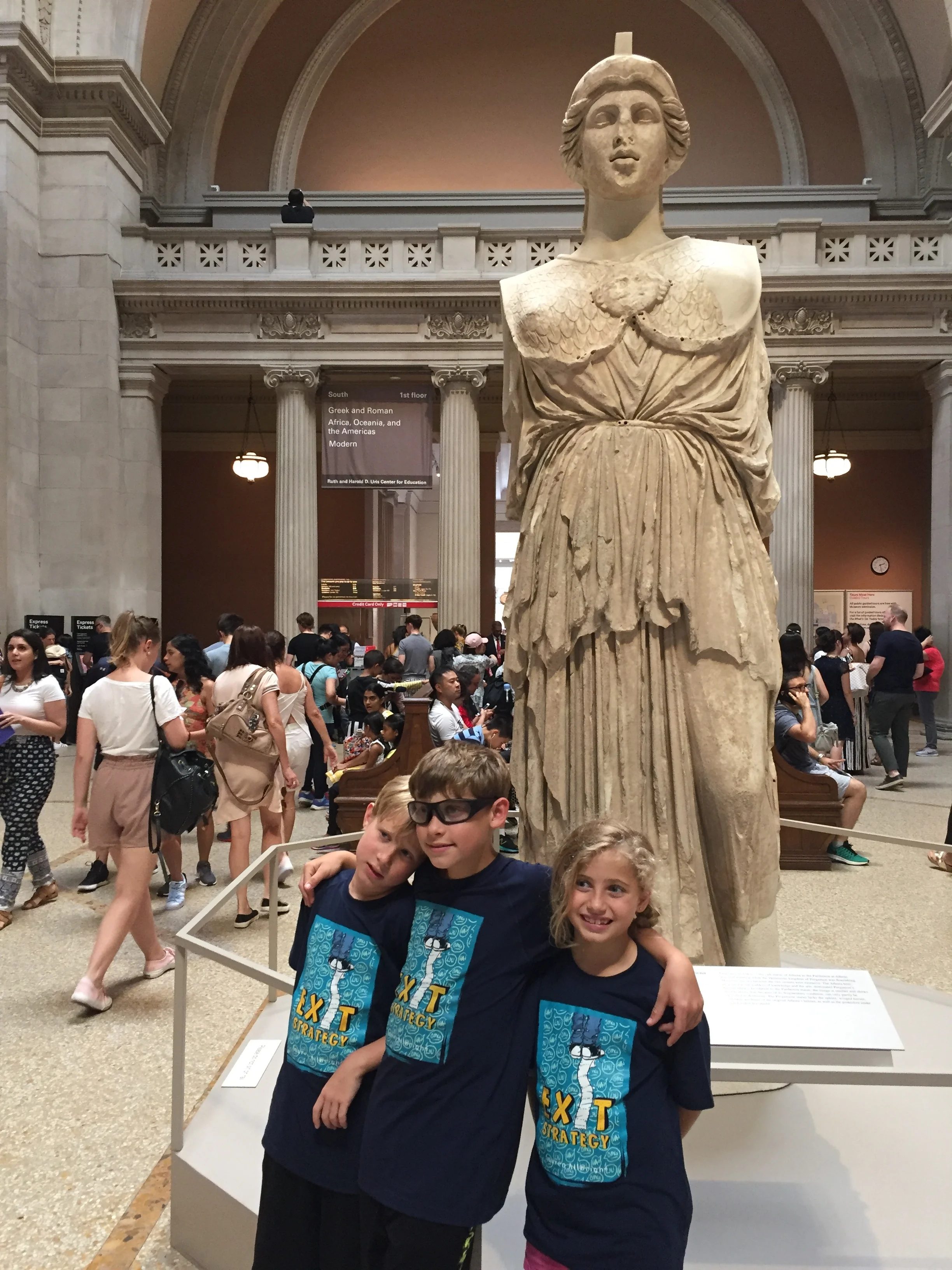 By the time we got to the MET, we officially had bribed them with a candy stop. They rallied, but the museum was so packed, this was about as far as we got.