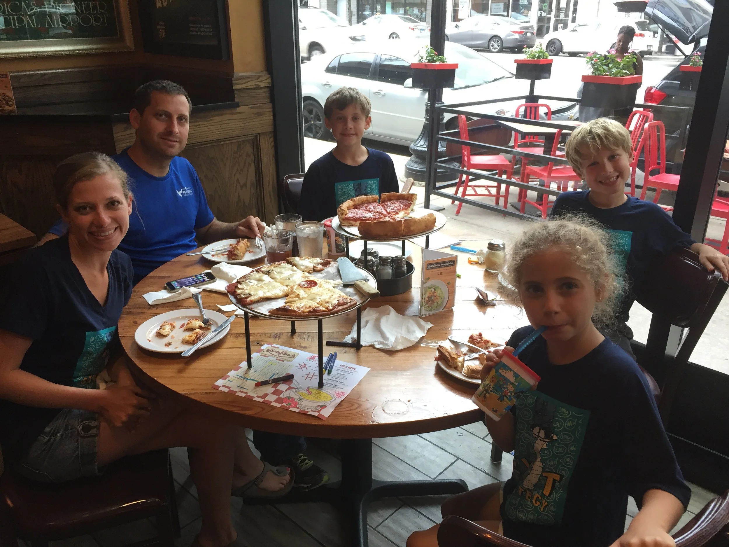 And we HAD to get Chicago pizza. They didn't have a gluten free deep dish pizza, but the one Logan and I ate was still excellent. The gluten eaters liked theirs too.