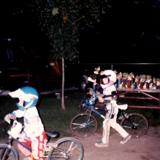 Michael racing Rockford BMX in 1988