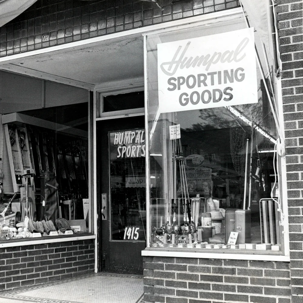 Humpal's Sporting Goods Main Street location, early 1960s