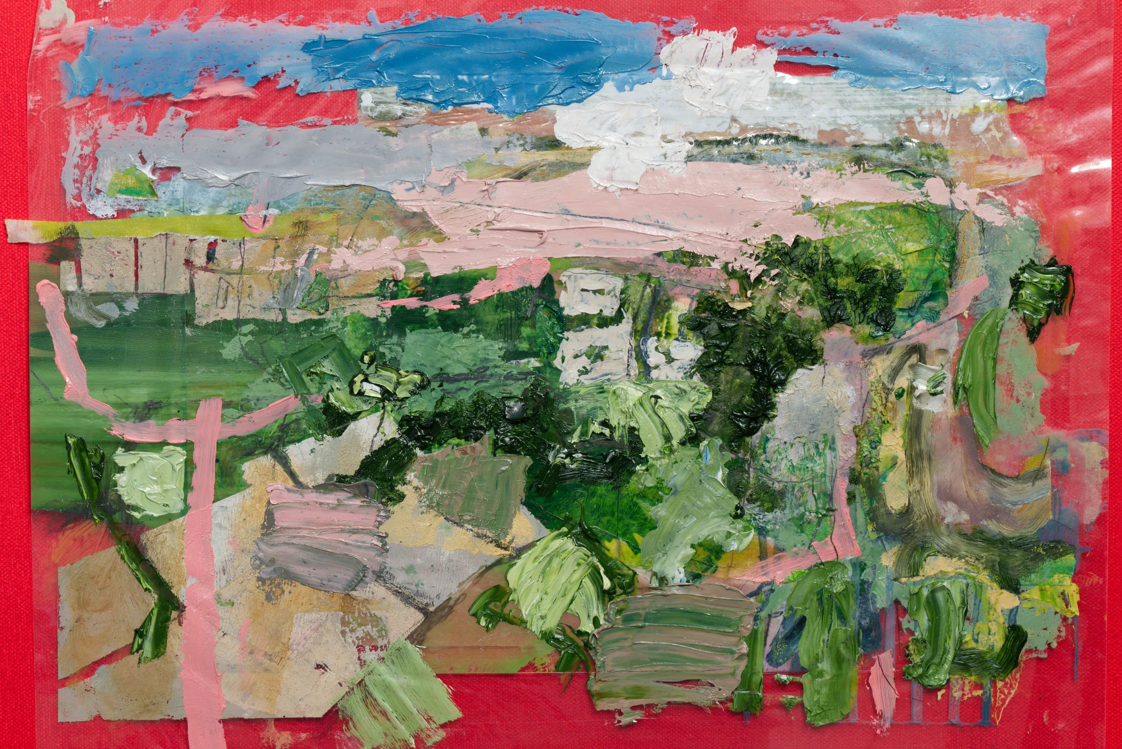 Idyllic Plastic Landscape cont... oil, plastic and paper 2018-19