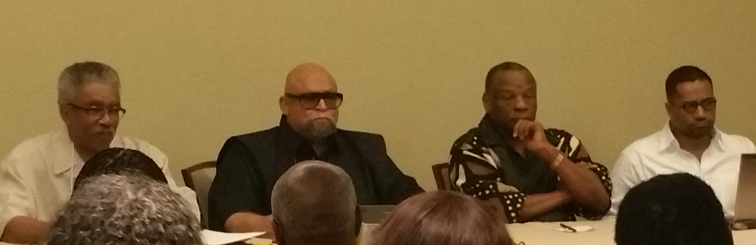 Black Studies Legends and exceptional teachers James Turner, Maulana Karenga, Molefi Asante, and up and coming scholar Michael Tillotson.