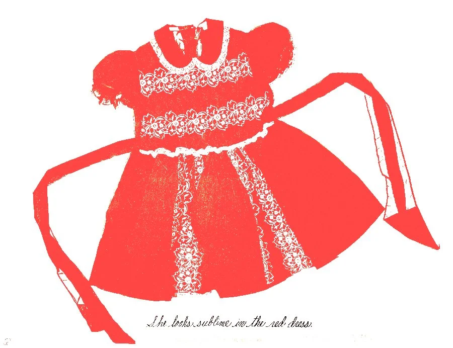   Red Dress  offset Lithograph 22”x28” 