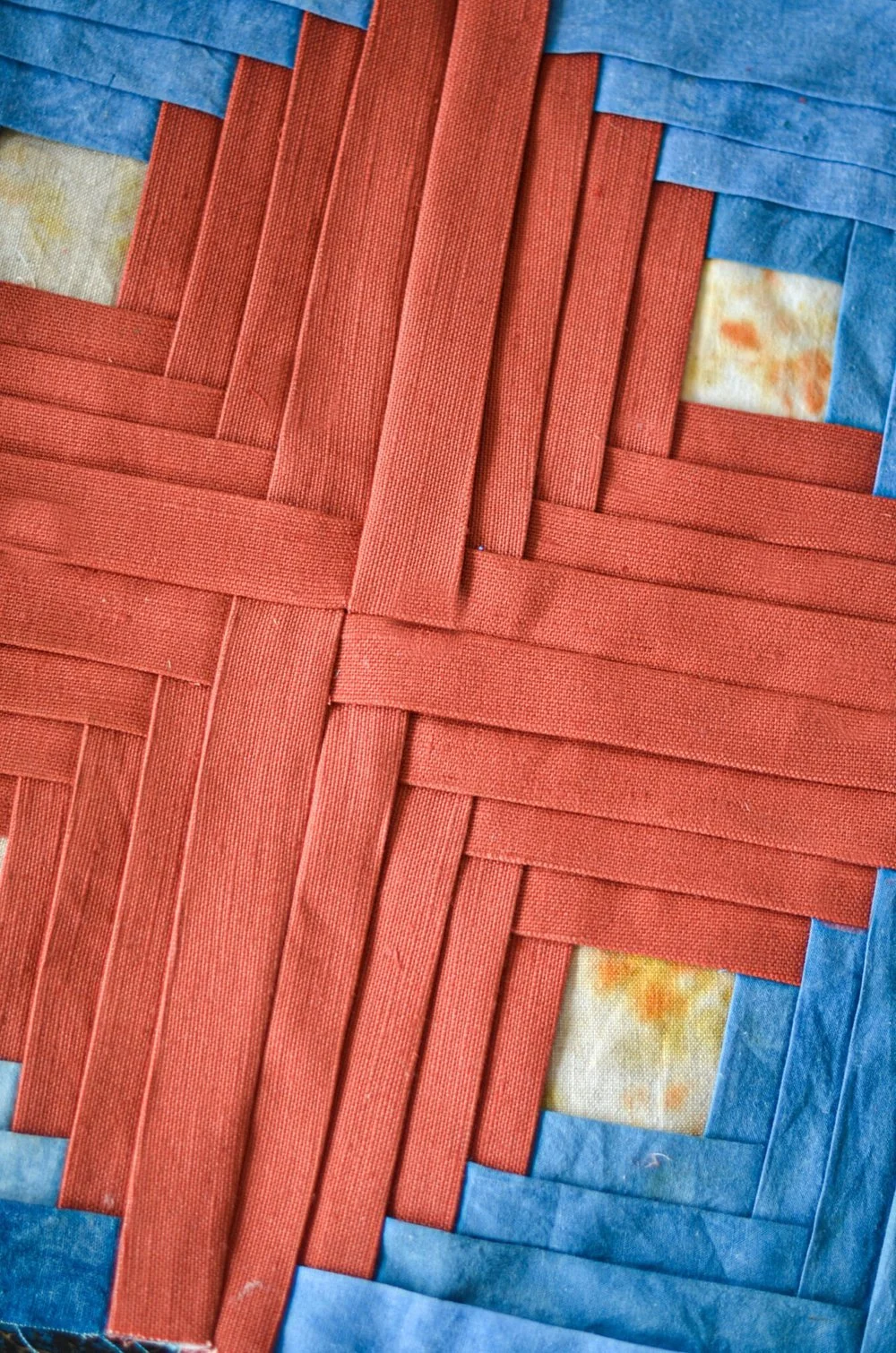 Folded Log Cabin Quilt Block at the Cumberland Folk School
