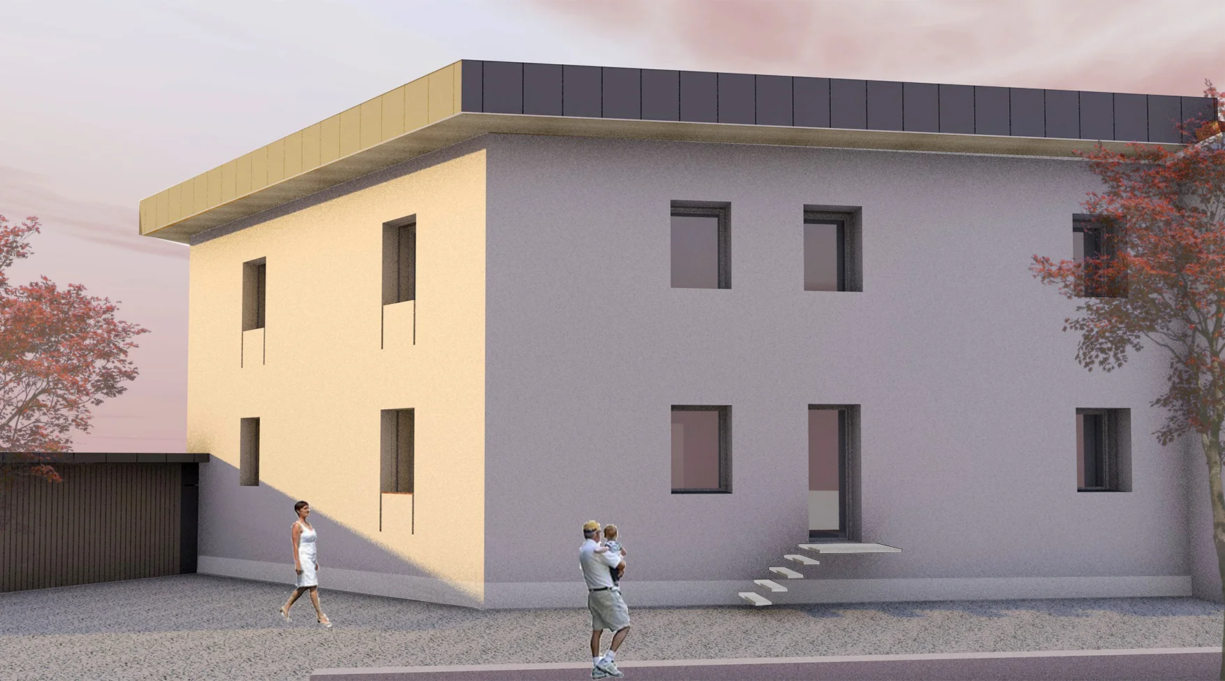  Progetto della nuova facciata isolata e riparata dai rumori 