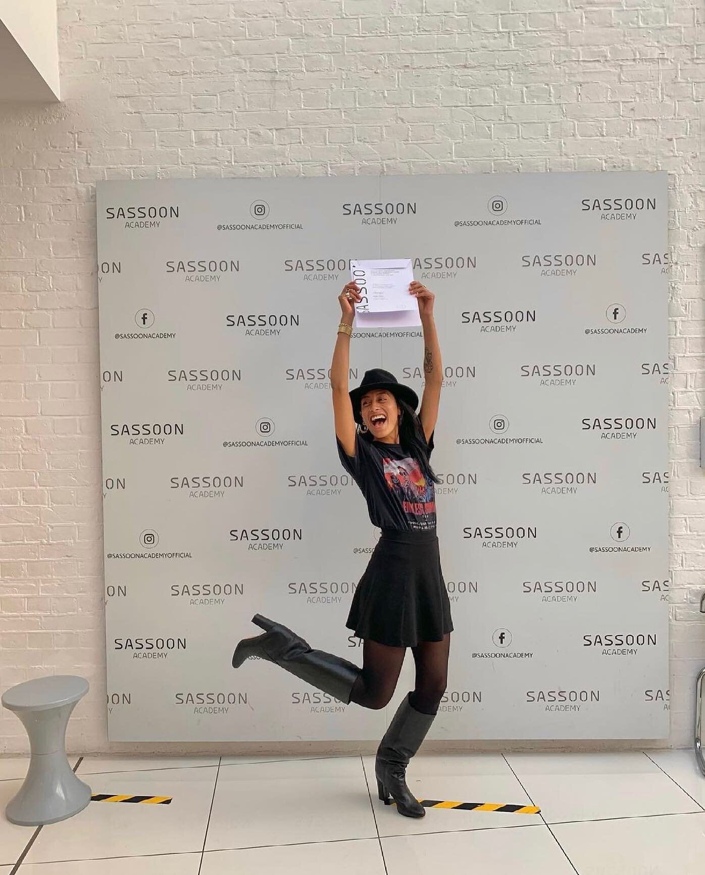 Congratulations Angie | @bangingbeatniks on completing her major @sassoonacademyofficial 6-week training course in London! She will be back full of inspiration and ready for the world, June 5th! Book now as reservations are getting harder and harder 