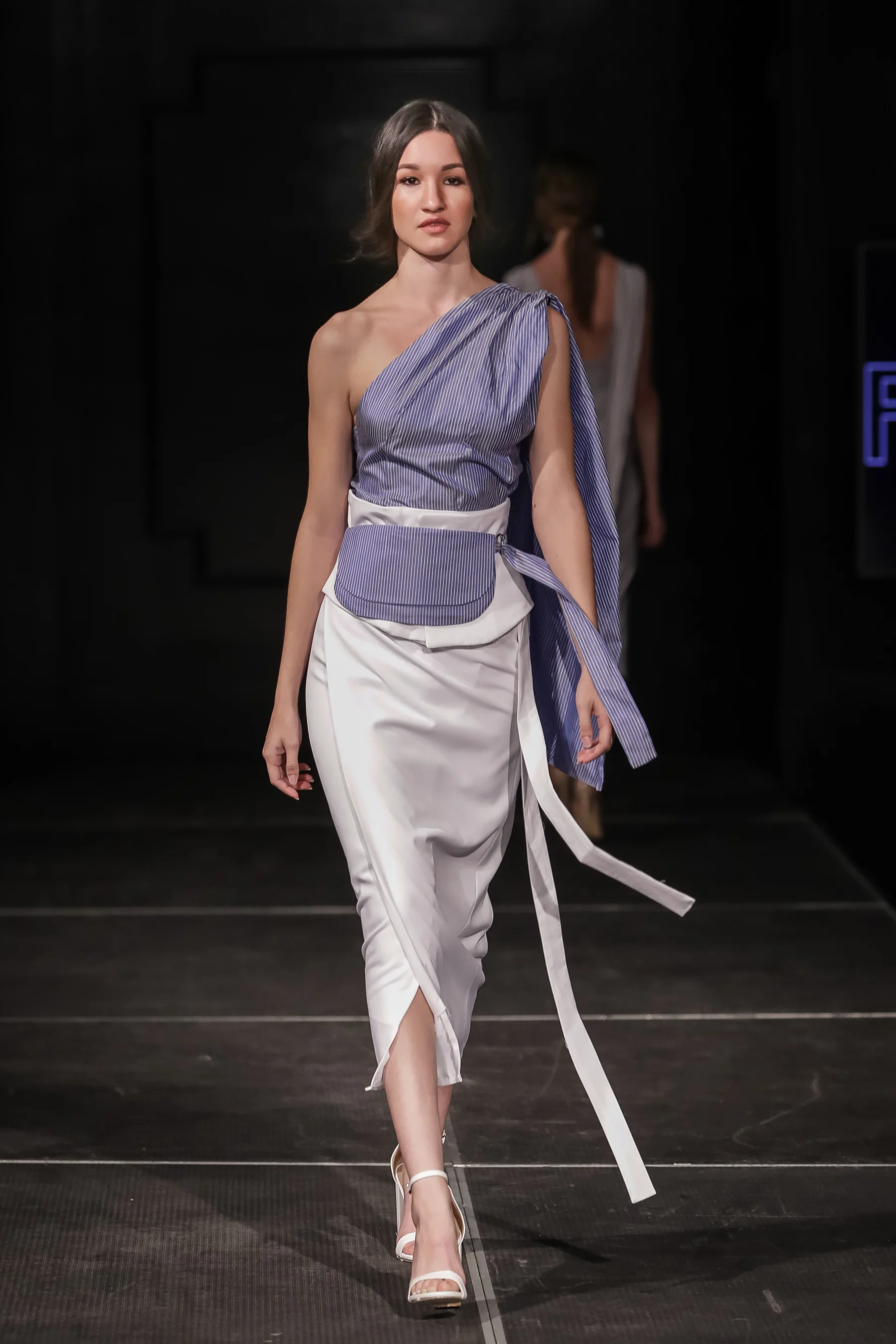 FERRAH SS 18 Look 5 - i : Gulabi Topii : Agra Corseted Wrap Skirt in Crepeiii : Mito Bag-Belt
