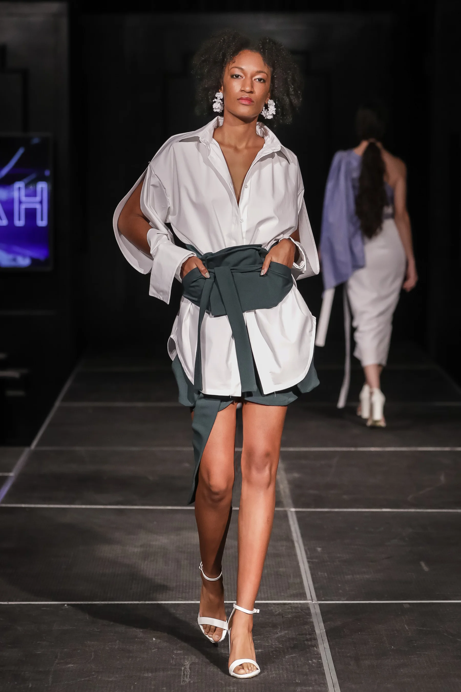 FERRAH SS 18 Look 6 - i : Yoko Deconstructed Shirtii : Kobe Corsetiii : Tomoe Draped Shorts