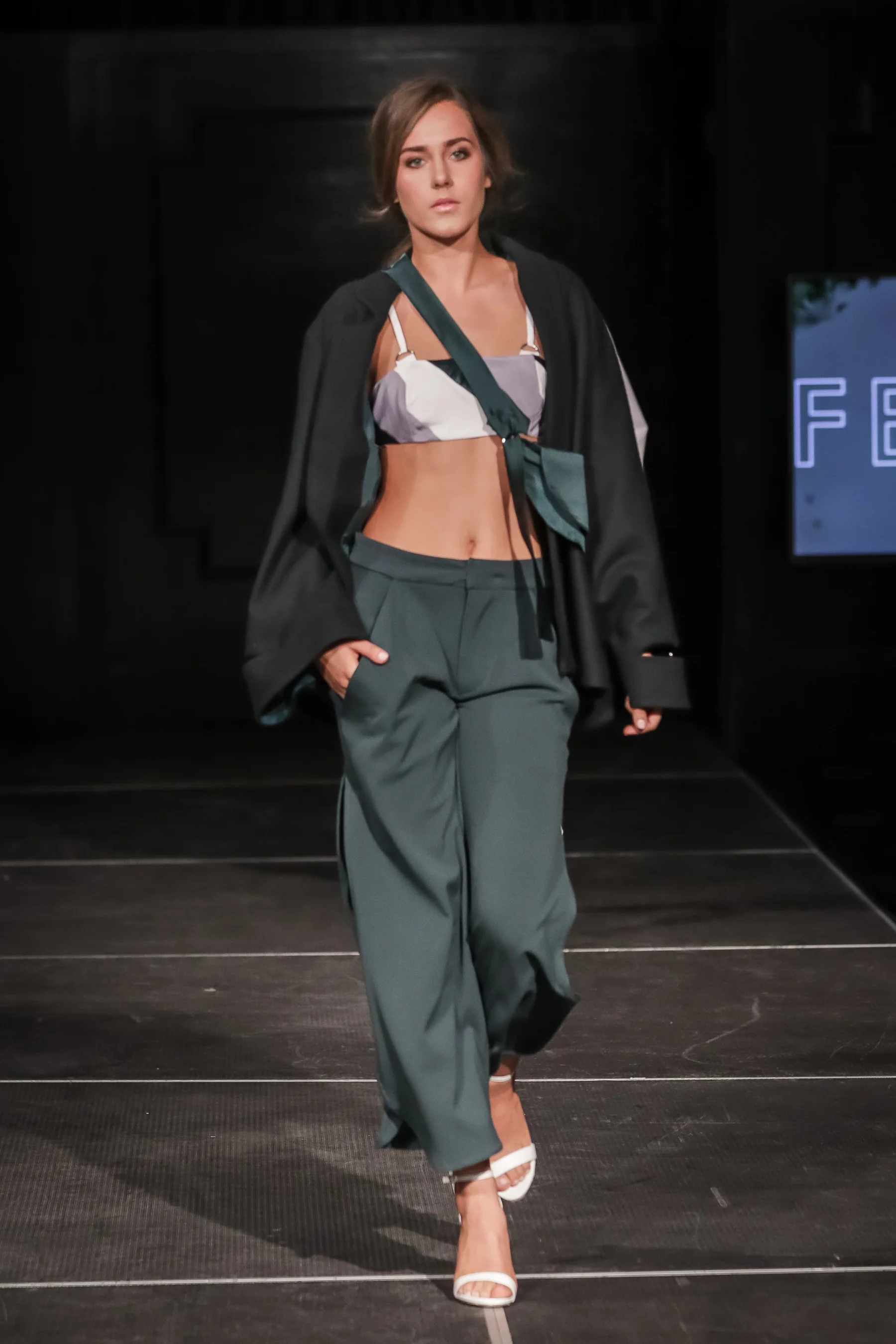 FERRAH SS 18 Look 7 - i : Frida Wrap Jacket ii : Nara Bralette Topiii : Georgia Draped Culotte