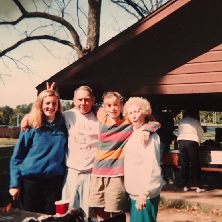 Celebrating a family reunion at Highland Park. (Please excuse the boy-like clothes I'm wearing and the face my Nana is making.)