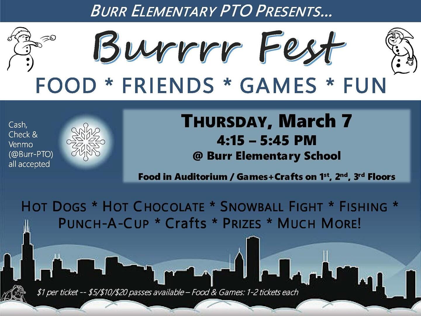 This Thursday after school! PTO&rsquo;s annual Burrrrr Fest! Stick around after school for some winter-themed fun, games, and treats! 

#wearefriendsofburr #burrelementary
