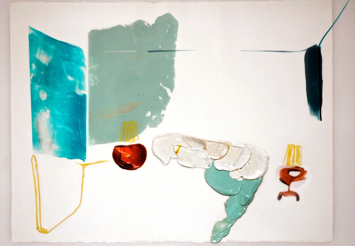 Chevet , 2015 Acrylique et crayons sur papier Mylar 30’’ x 22’’