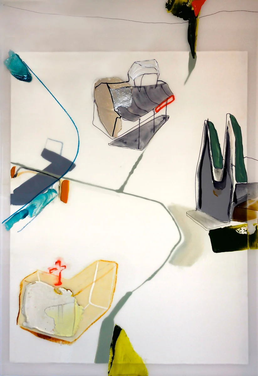 Saint-Jérôme-triangulation , 2015 Acrylique et crayons sur papier Mylar 30’’ x 22’’