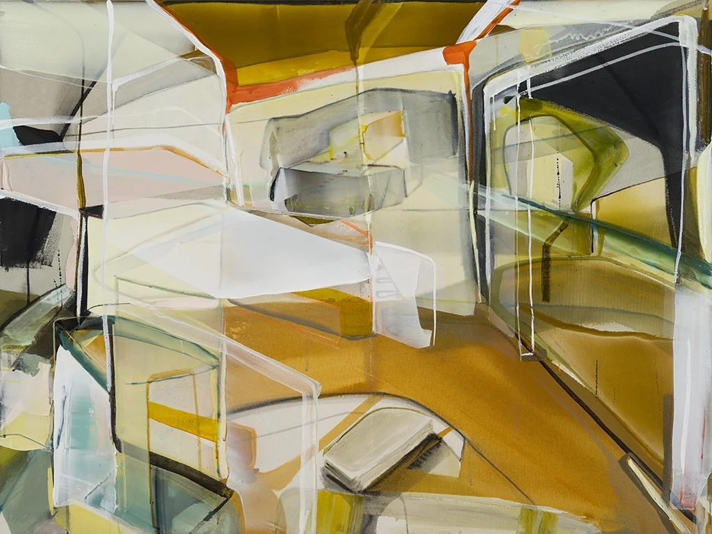 Angle mort et rapprochement: Intérieur, 2015 acrylique sur toile 36'' x 48''