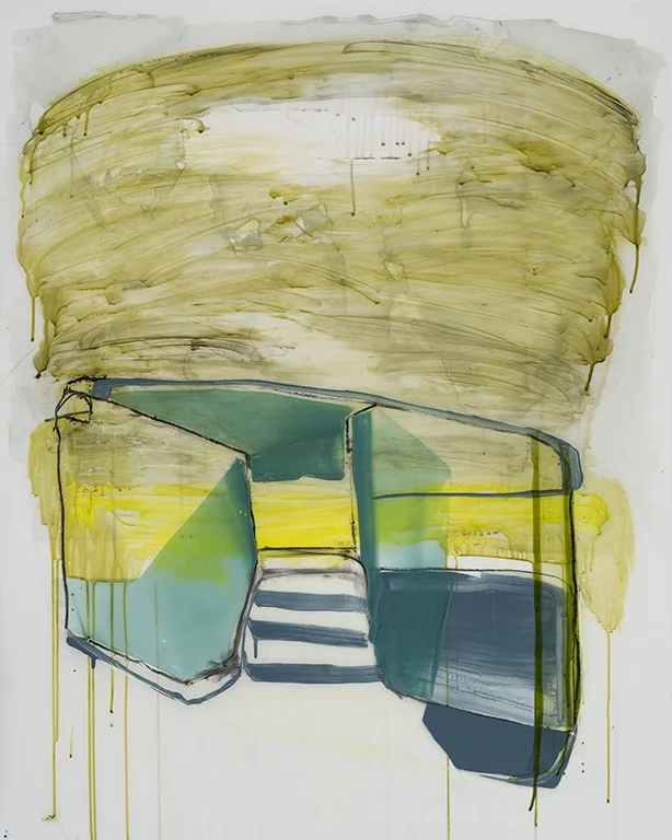 Gros temps: 3, 2015 encre et acrylique sur papier Mylar 46'' x 36''