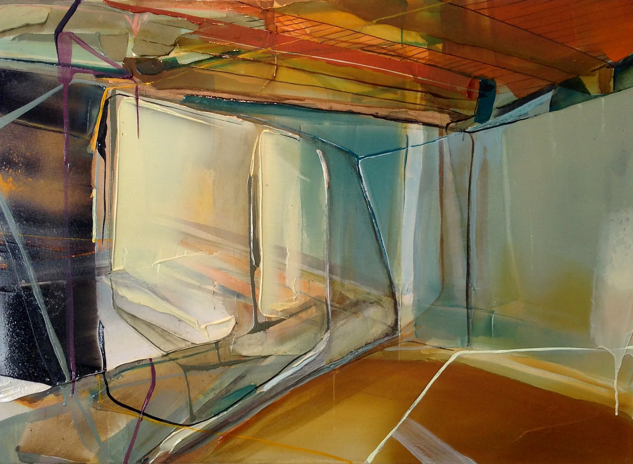 Vue du lit 2, 2015 acrylique sur toile 50'' x 36''