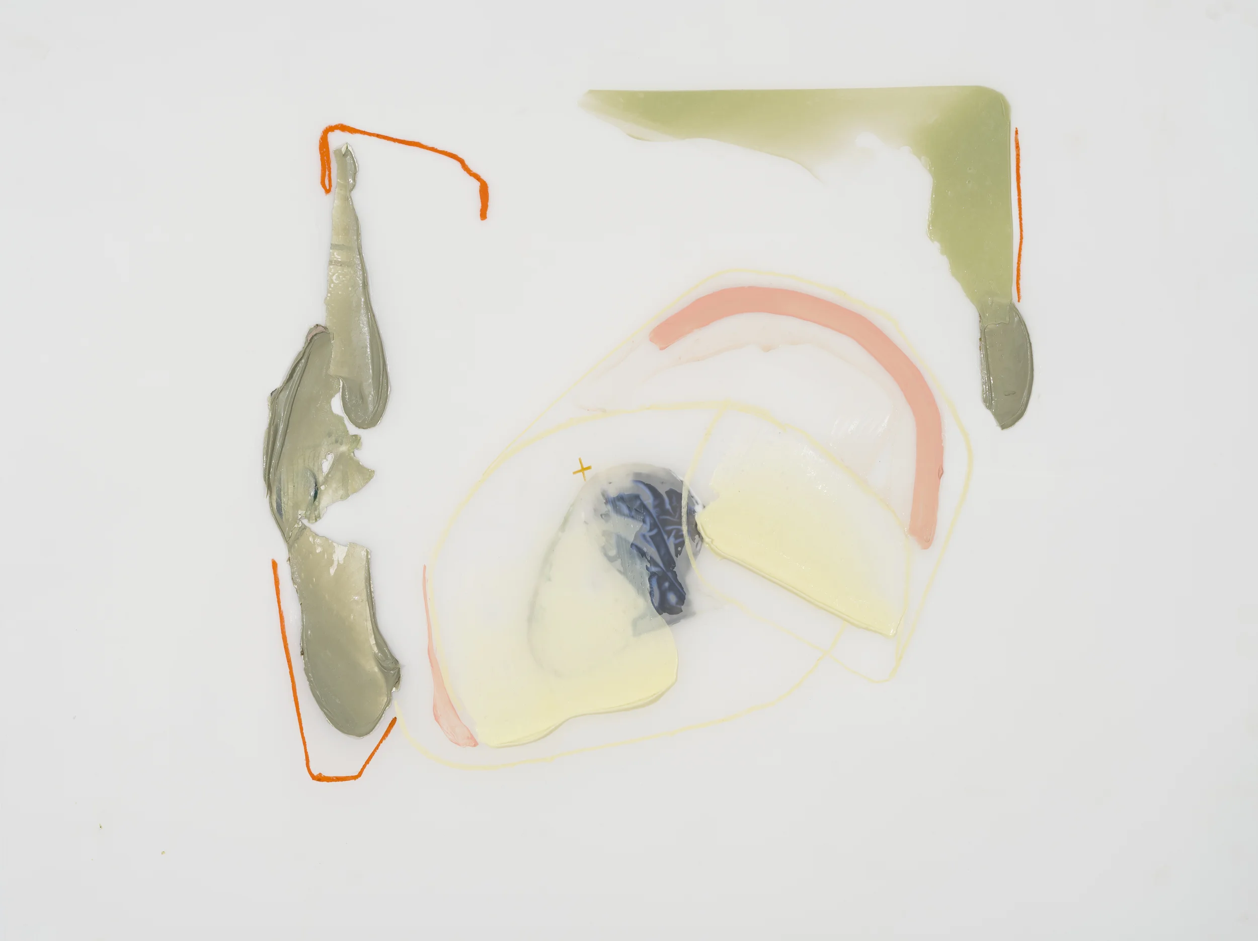 Délimitation, 2016 acrylique et crayons sur Mylar 29'' x 36''