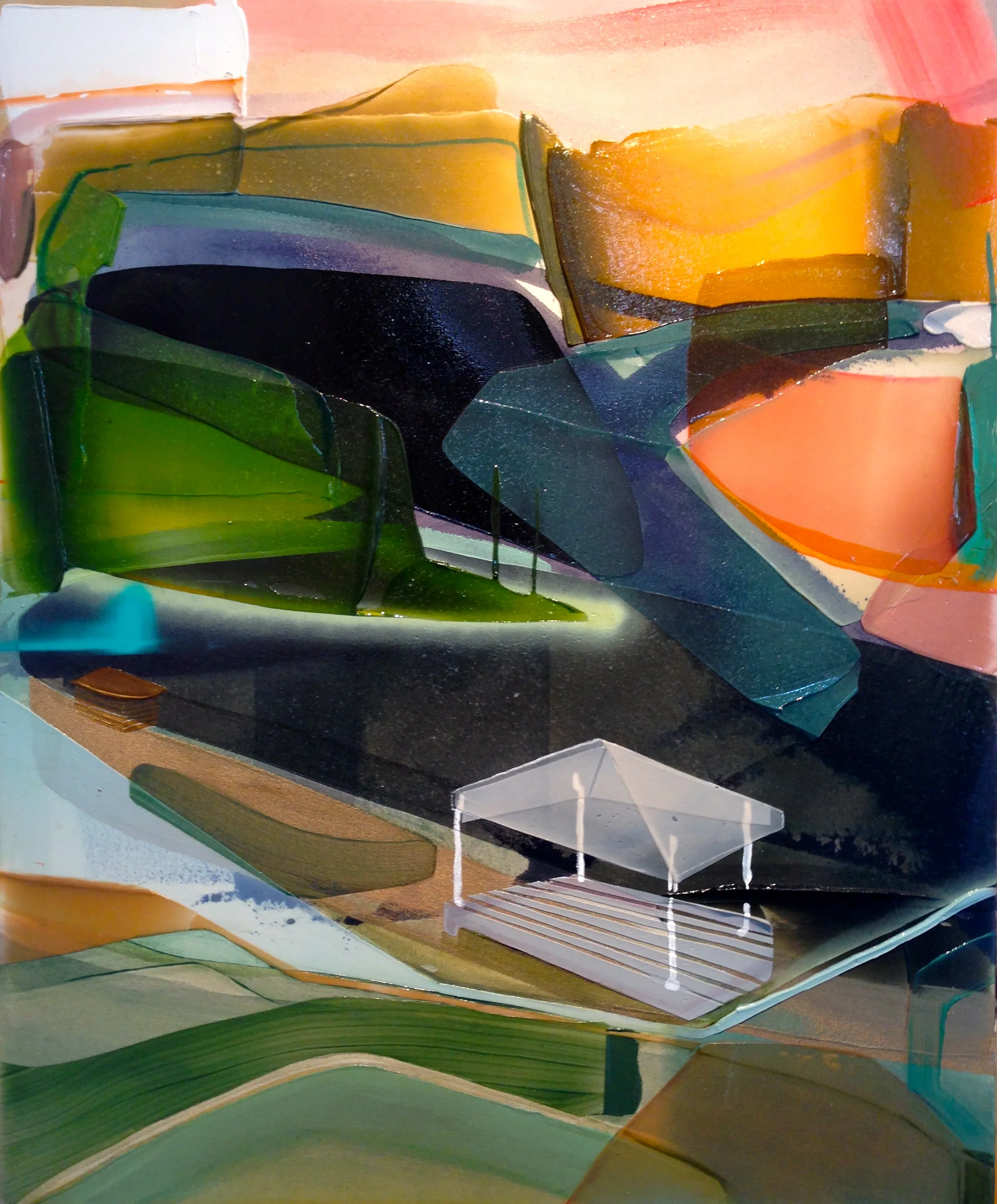 Belvédère, 2016 acrylique sur toile 40'' x 40''