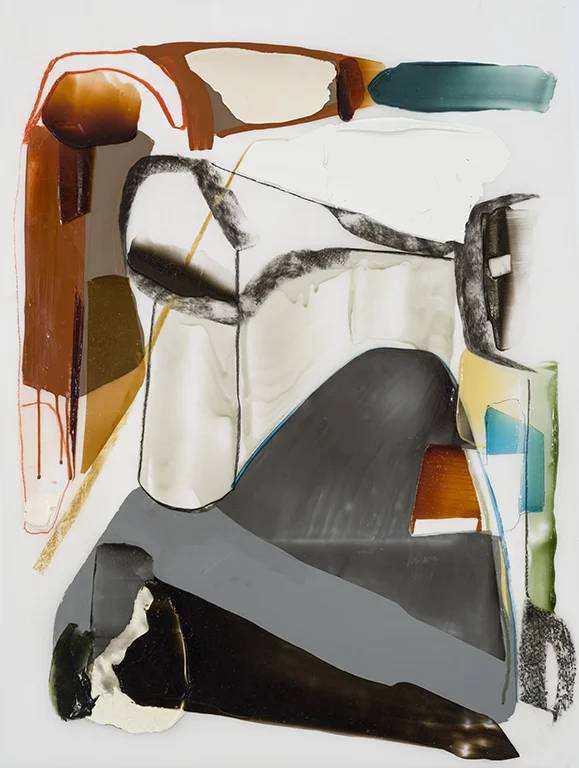 Impasse, 2016 acrylique et crayons sur Mylar 38'' x 30''