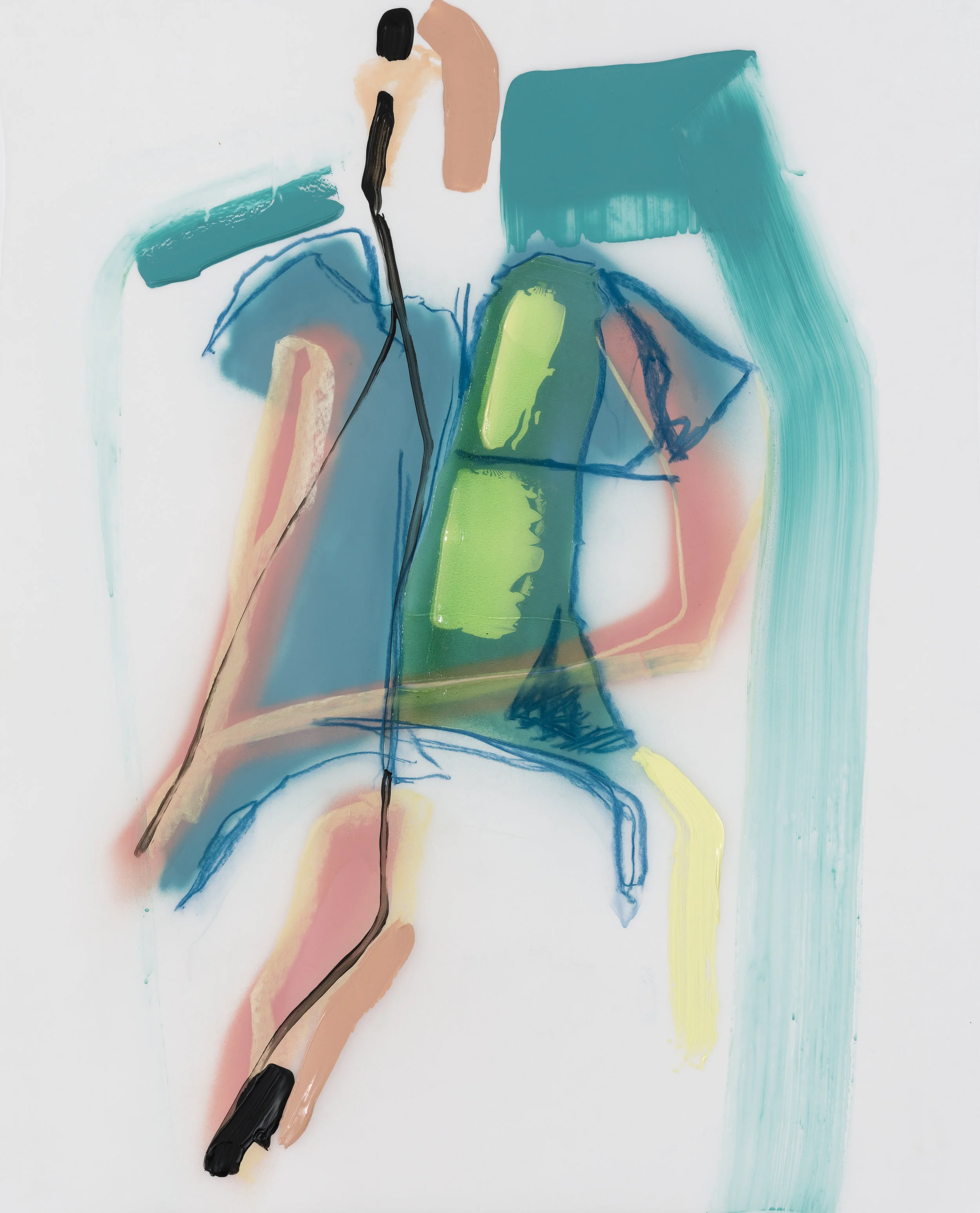Sans titre, 2017. acrylique et crayons sur Mylar, 30'' x 36''