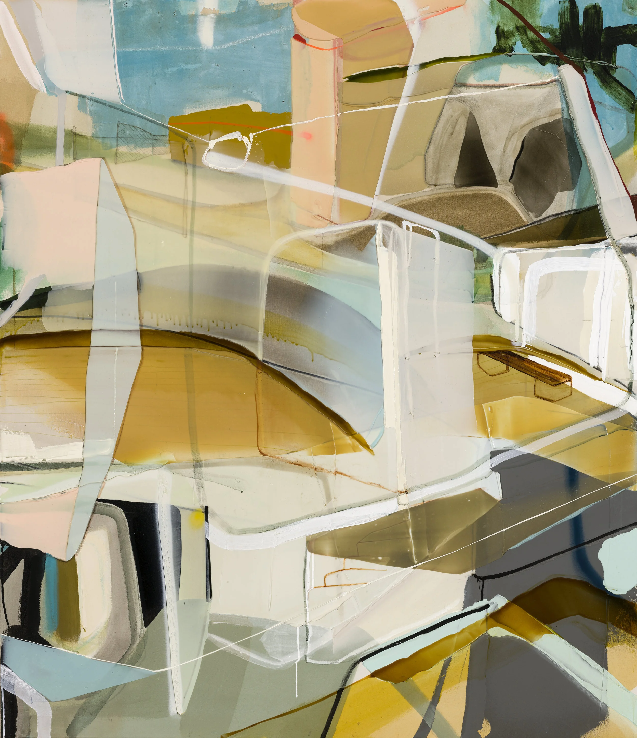 Administration (série: Head quarters) 2018 acrylique et aérosol sur toile 70'' x 60''