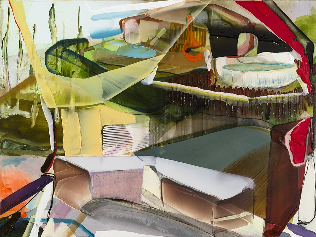Foreign Domesticity 2018 acrylique et aérosol sur toile. 47’’ x 63’’