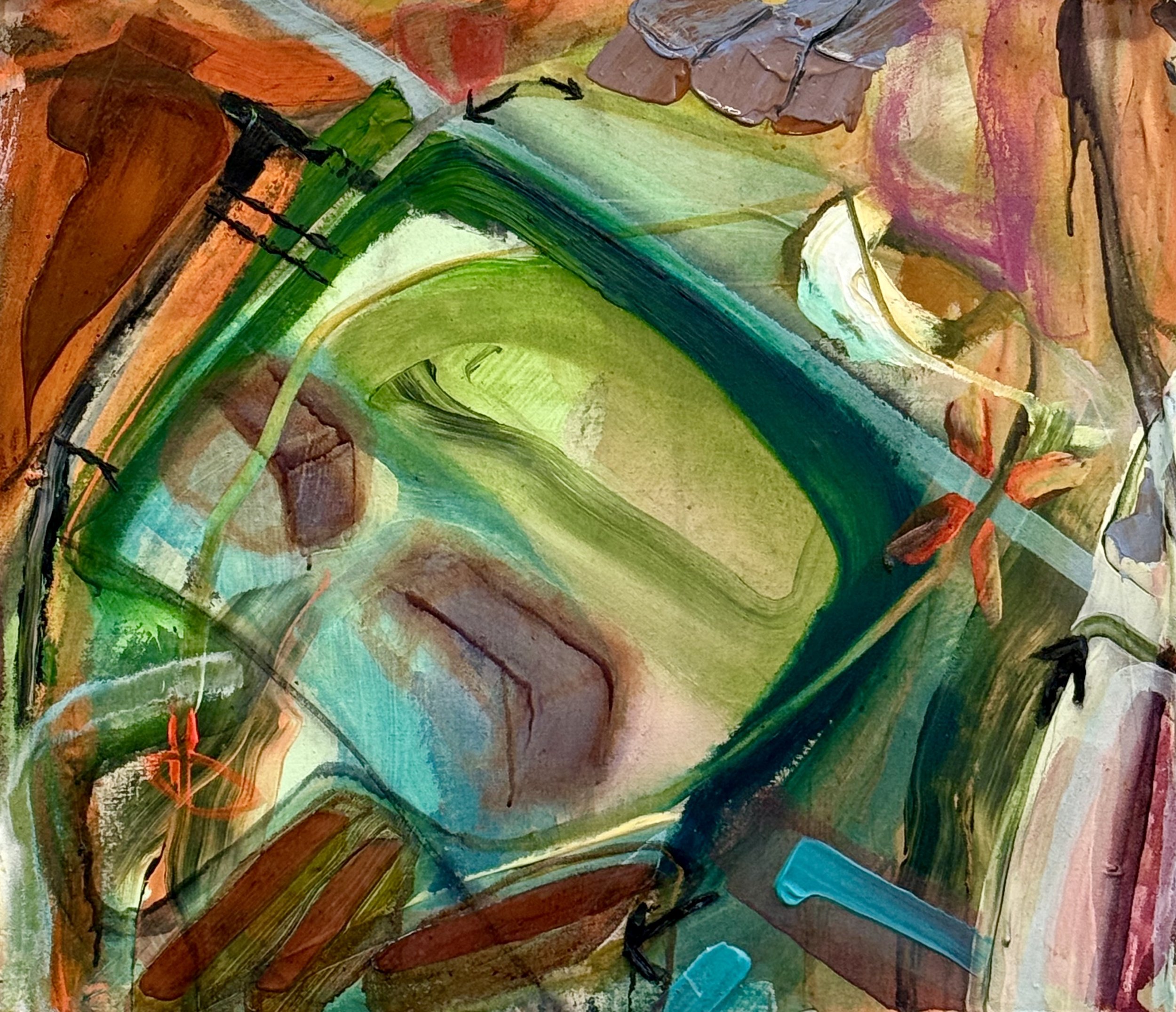   Circuit,  2026, huile et acrylique sur toile, 31’’ x 36’’ 