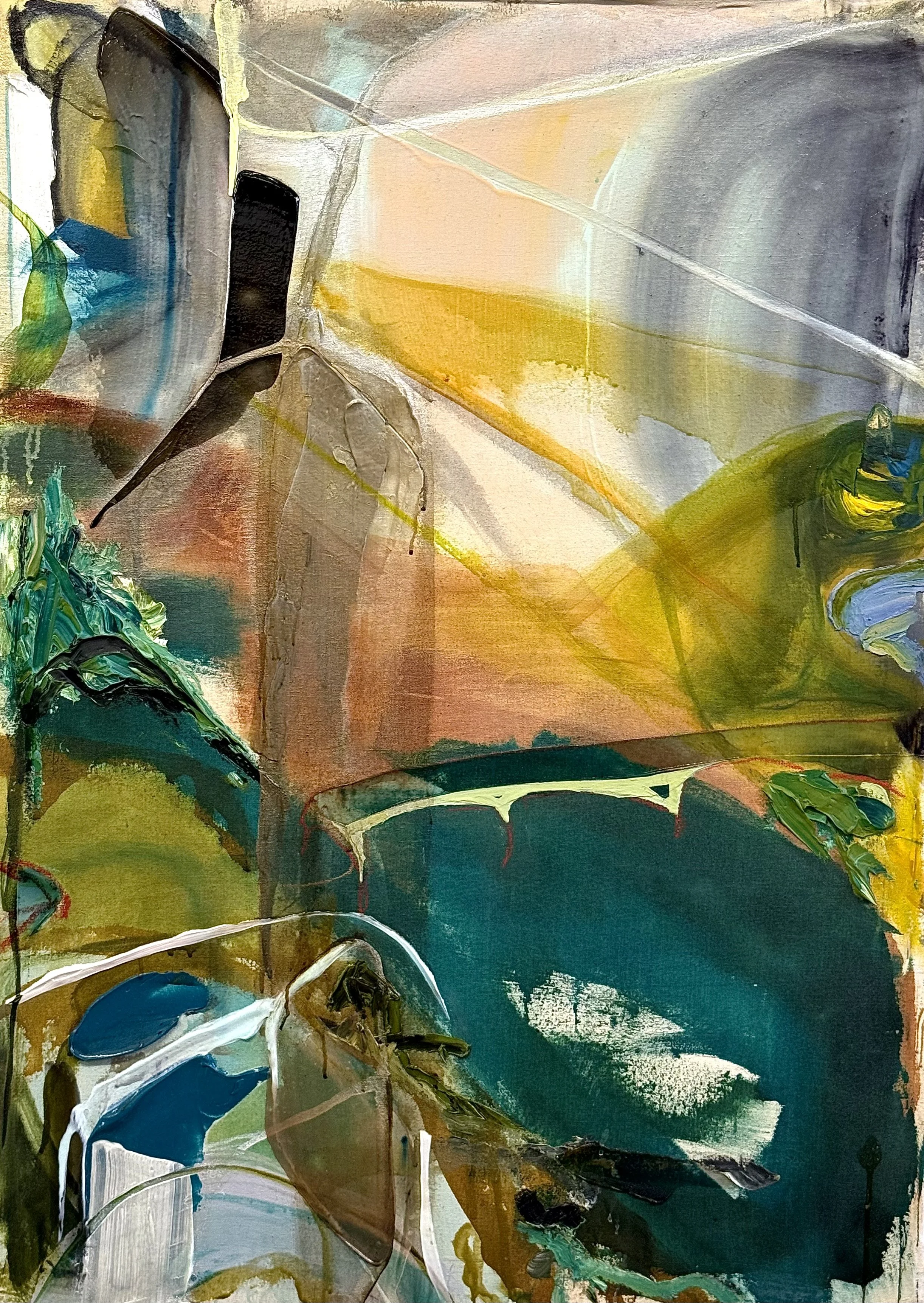   Panodrama,  2026, huile et acrylique sur toile, 48’’ x 35’’ 