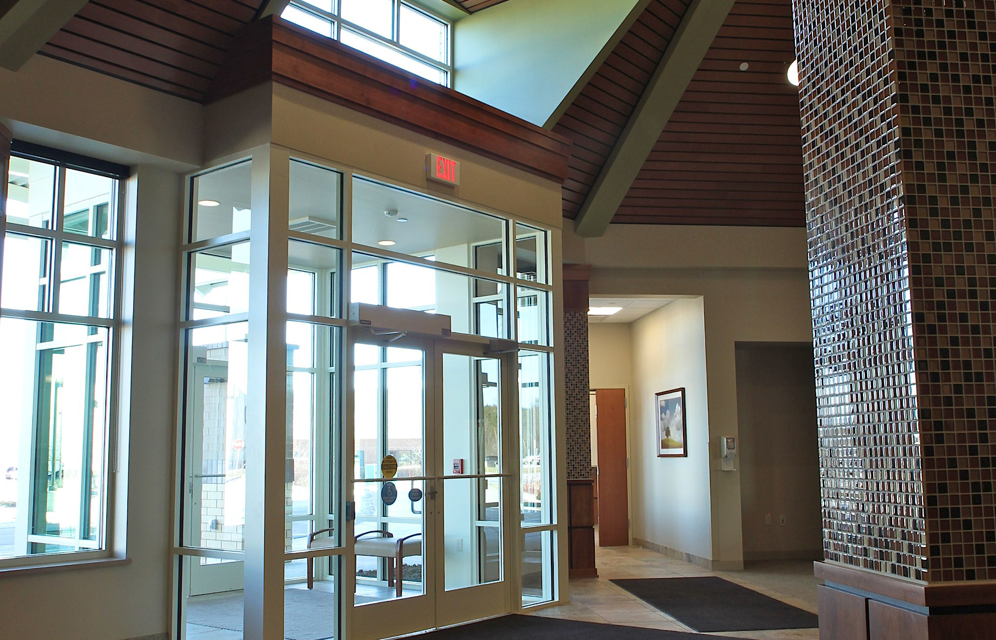 Front lobby entrance for Columbia St. Mary's in Grafton, Wisconsin.