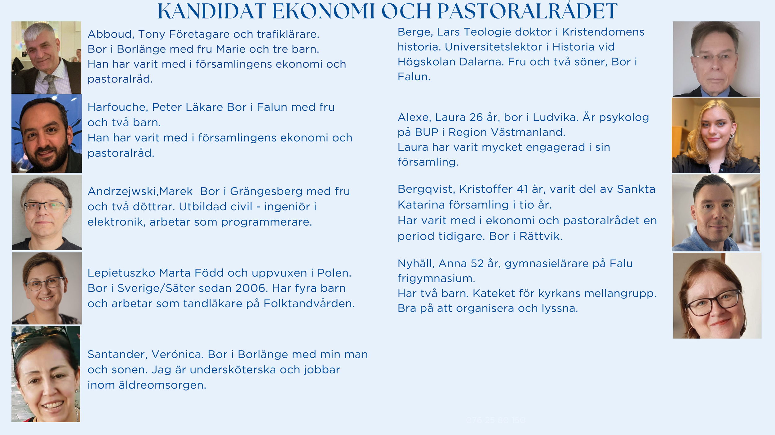 VAL TILL PASTORAL- OCH EKONOMIRÅD 15 MARS