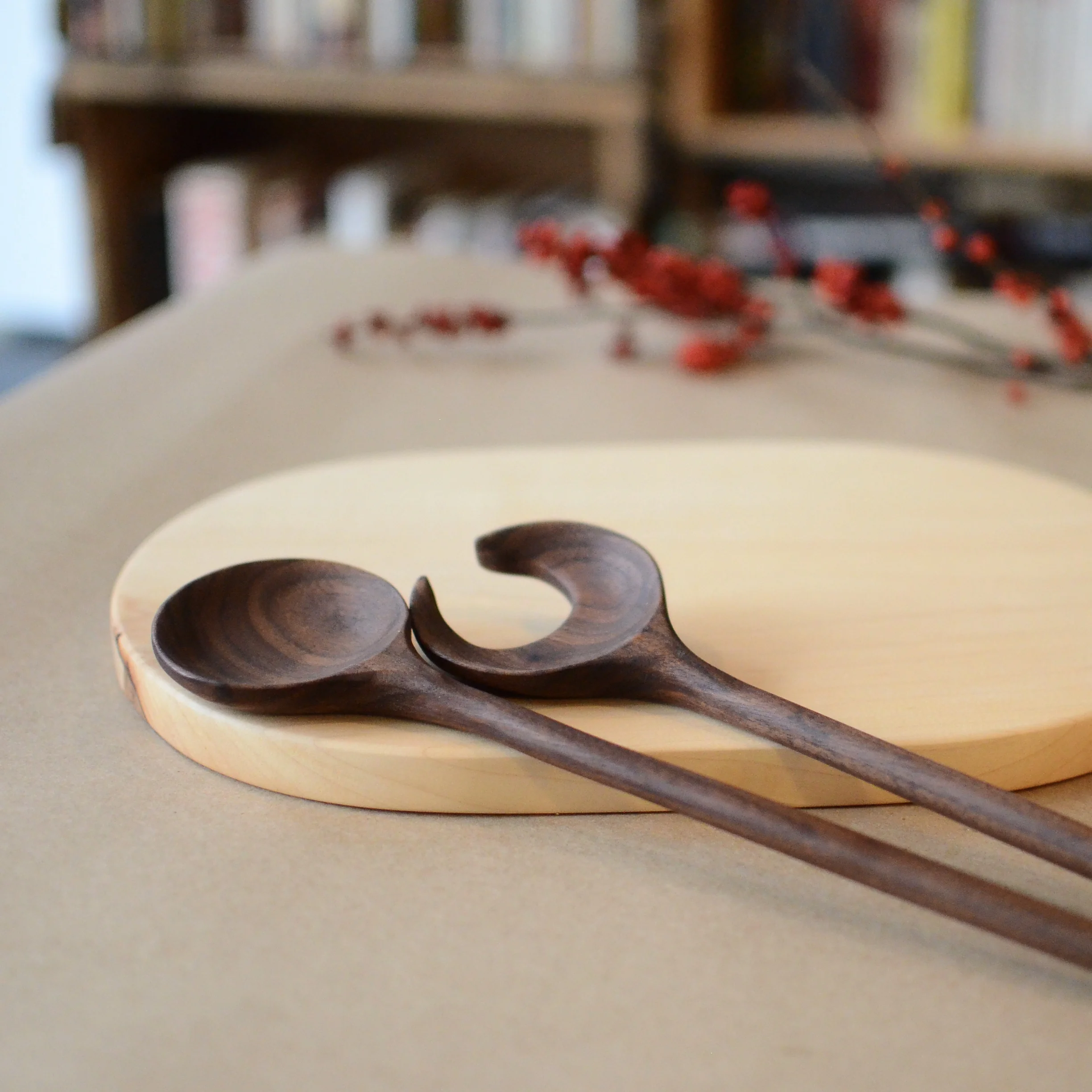 Walnut Salad Servers