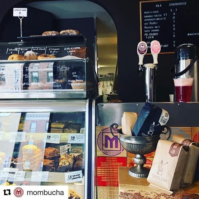 HUGE thank you to the formidable maestro of @mombucha #magick for getting the booch #flowing here at the Tank! If you don’t already know, this is the bestest feshest kombucha in town and we’re so lucky to be able to offer their rotating f