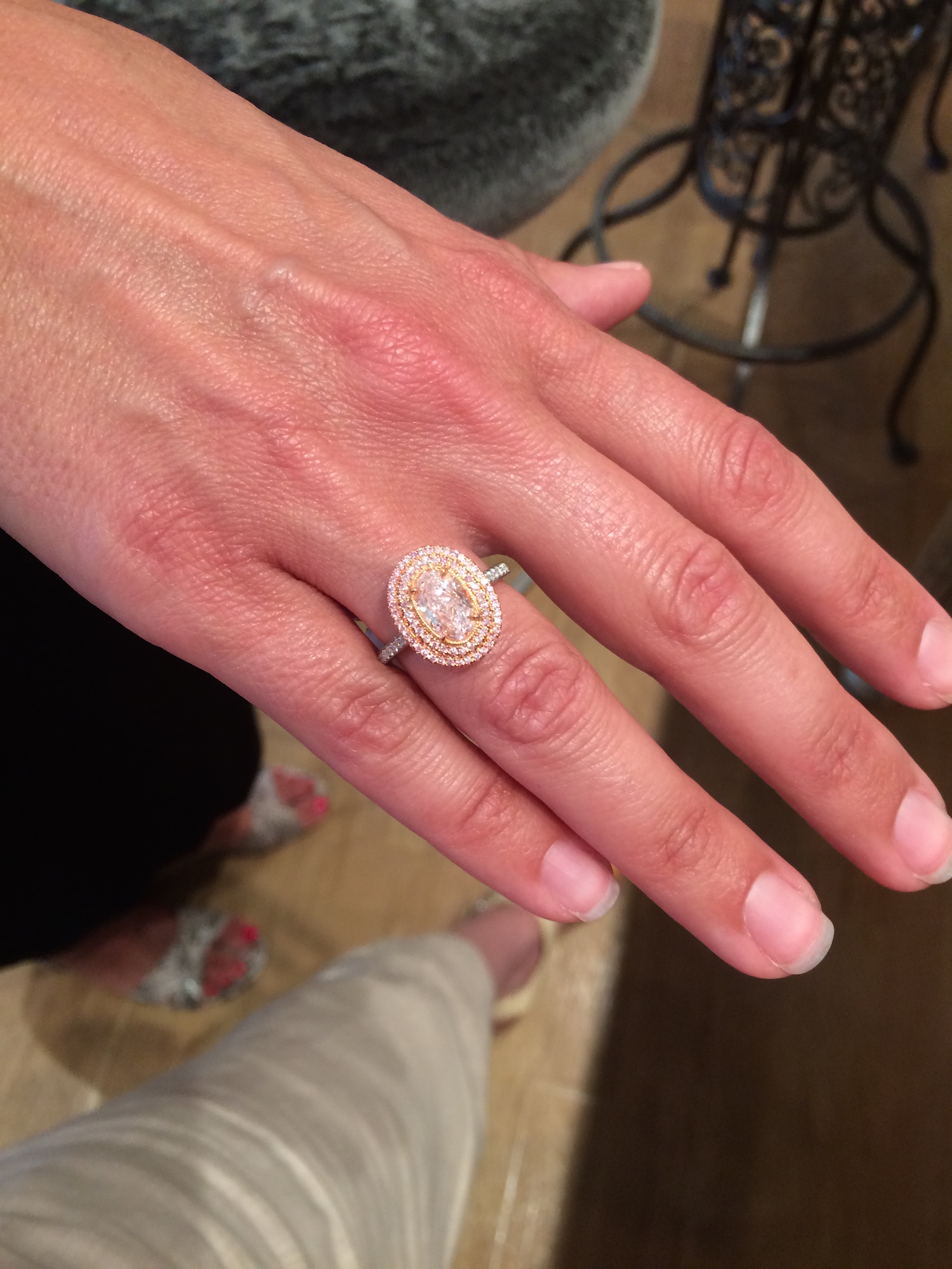 Pink diamond ring.