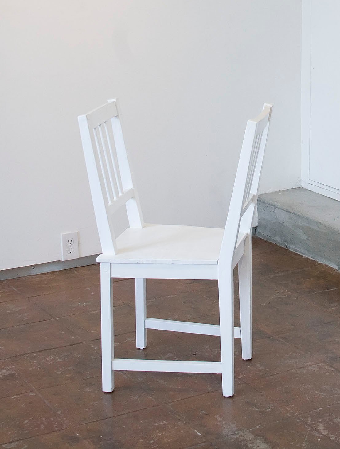 Sheila Ghidini Reflection, 2012 reassembeled chairs 36 x 17 x 16 inches
