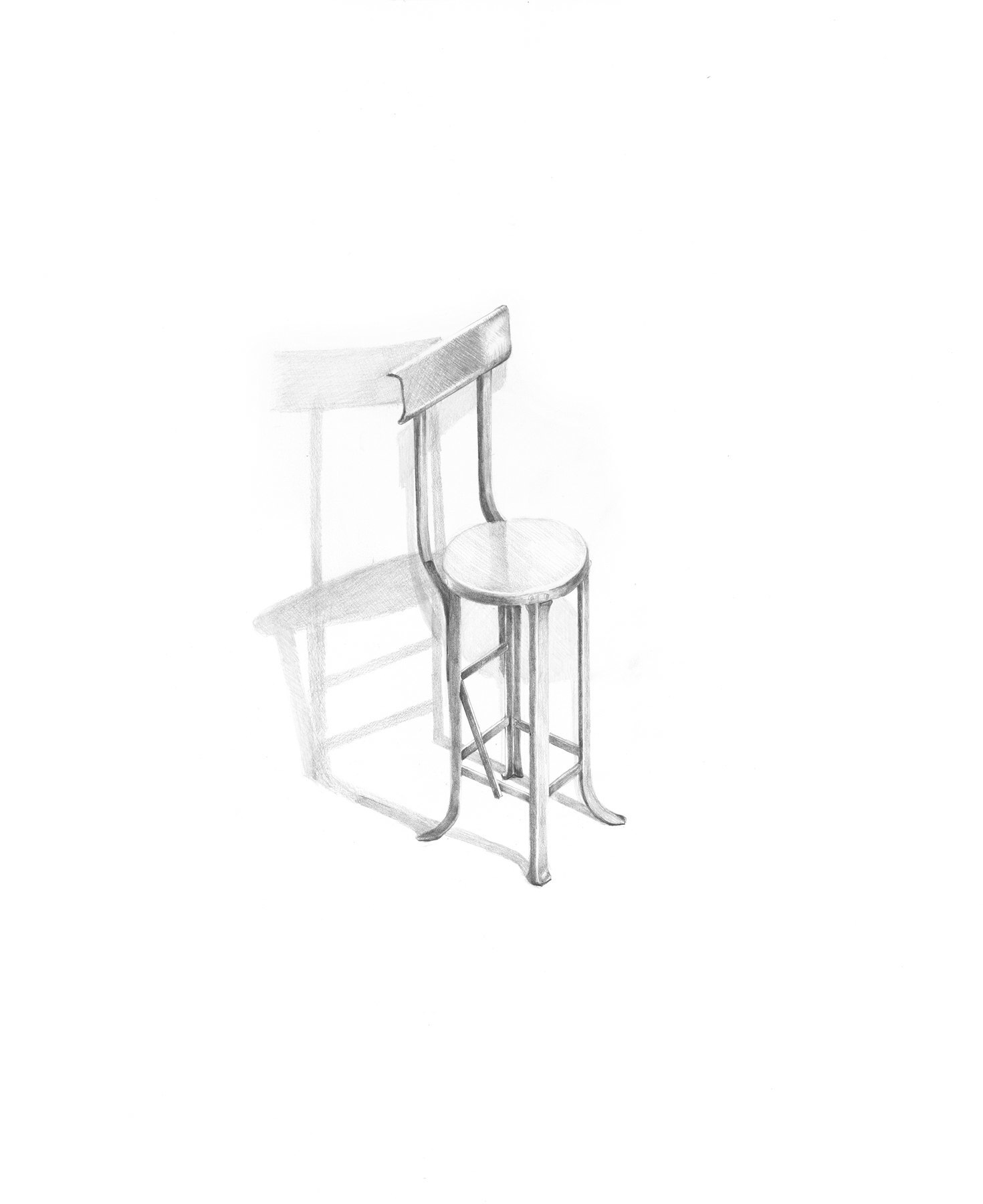 Sheila Ghidini Studio Chair, 2012 graphite on paper 17 x 14 inches