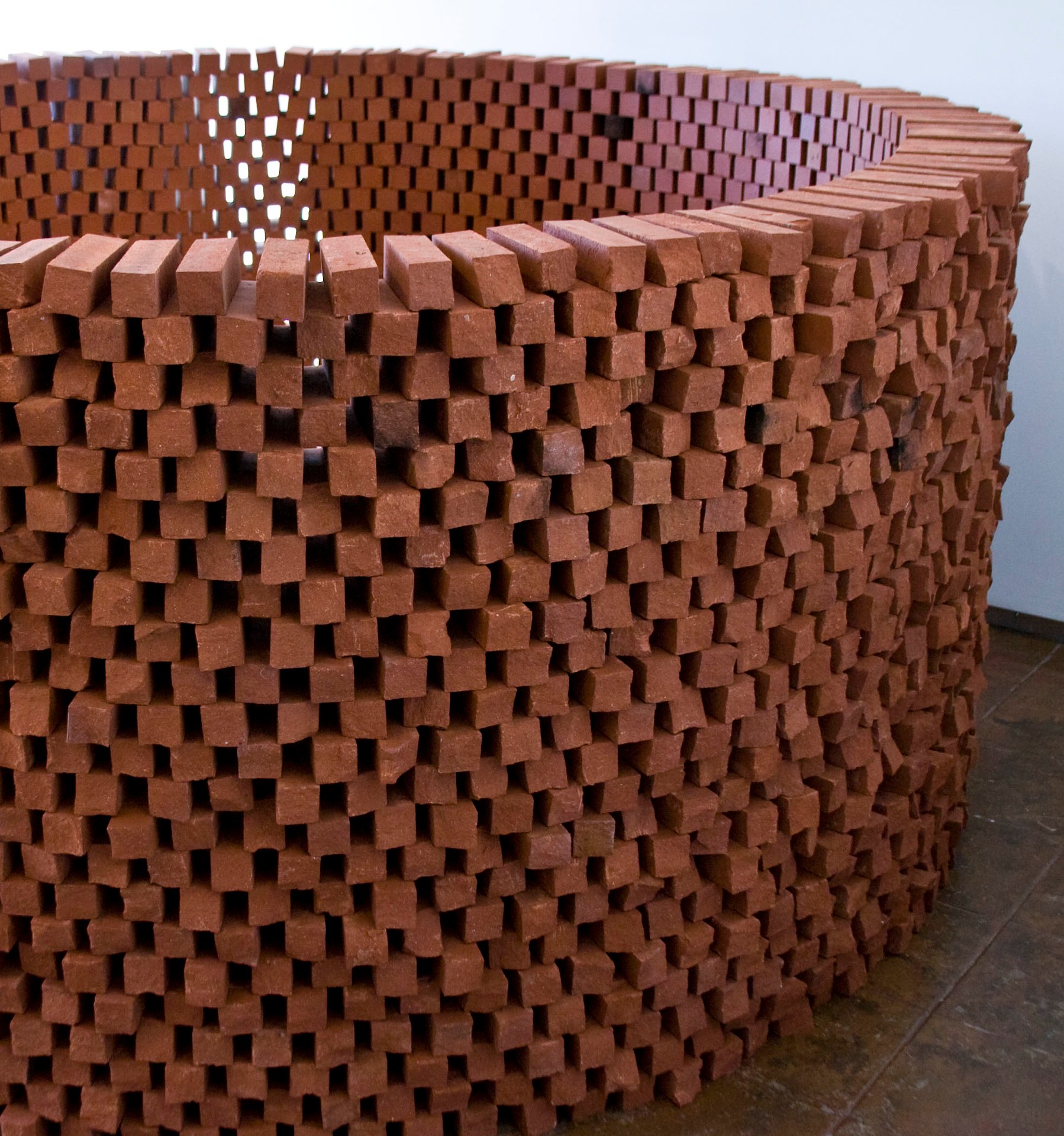 Randy Colosky A Hollow Gesture, detail, 2012 custom size bricks 5’ high x 7’ diameter circle