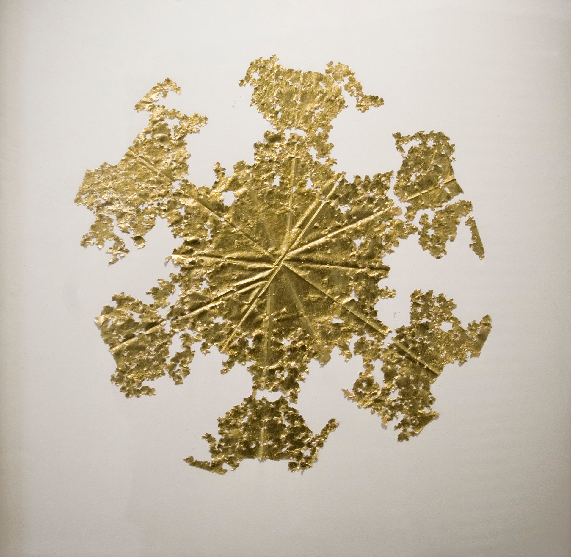 Randy Colosky Now and Forever #1, 2013 bird shot on 23 k gold 19 x 19 inches