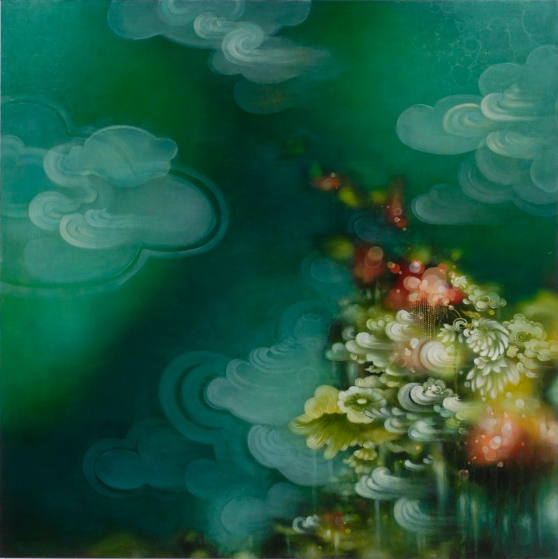Jenn Shifflet Dreaming in Turquoise, 2011 oil and acrylic on wood panel 36 x 36 inches