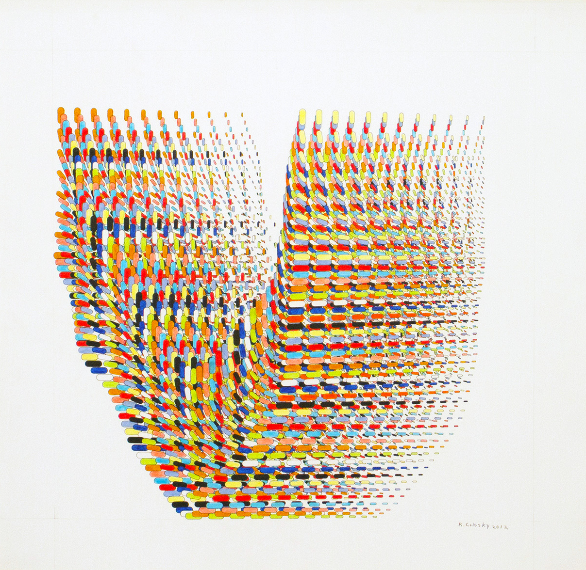Pandora Seed, 2012, ink on paper, 22 x 22 inches