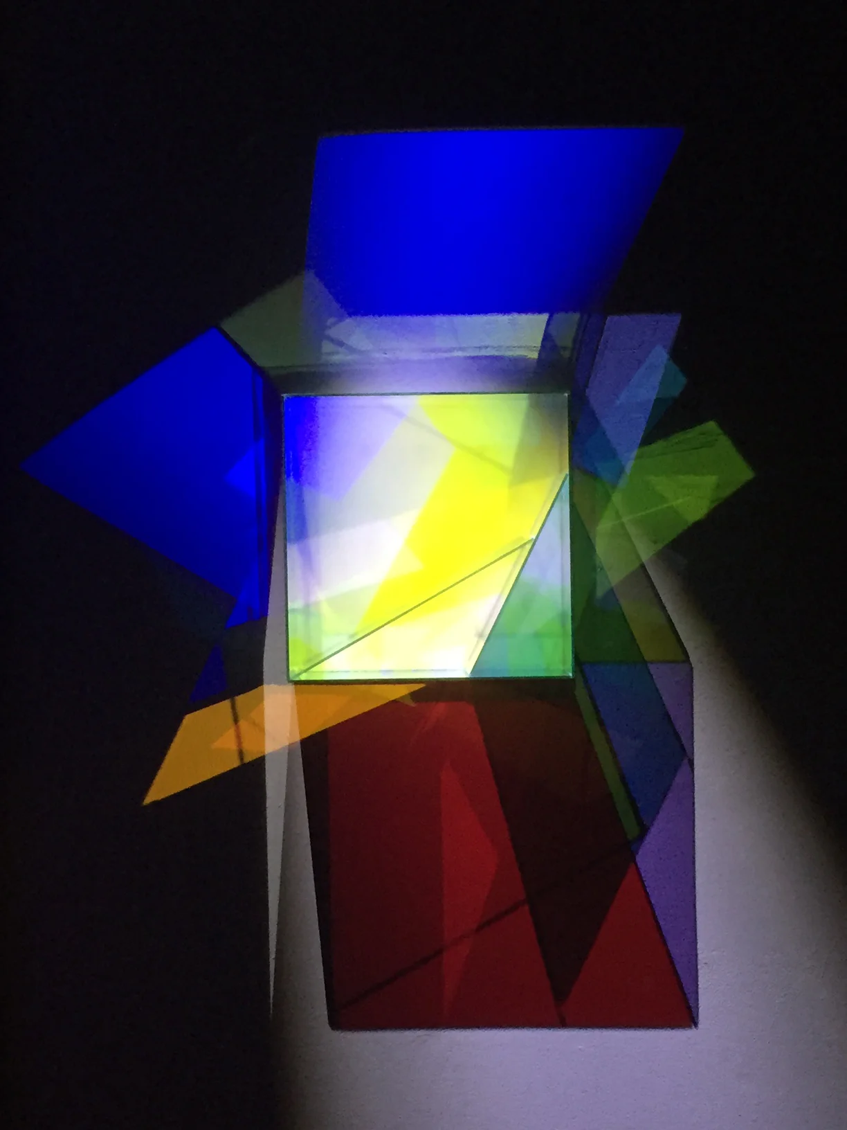 Division, 2016, glass, white LED, 41 x 32 x 6 inches