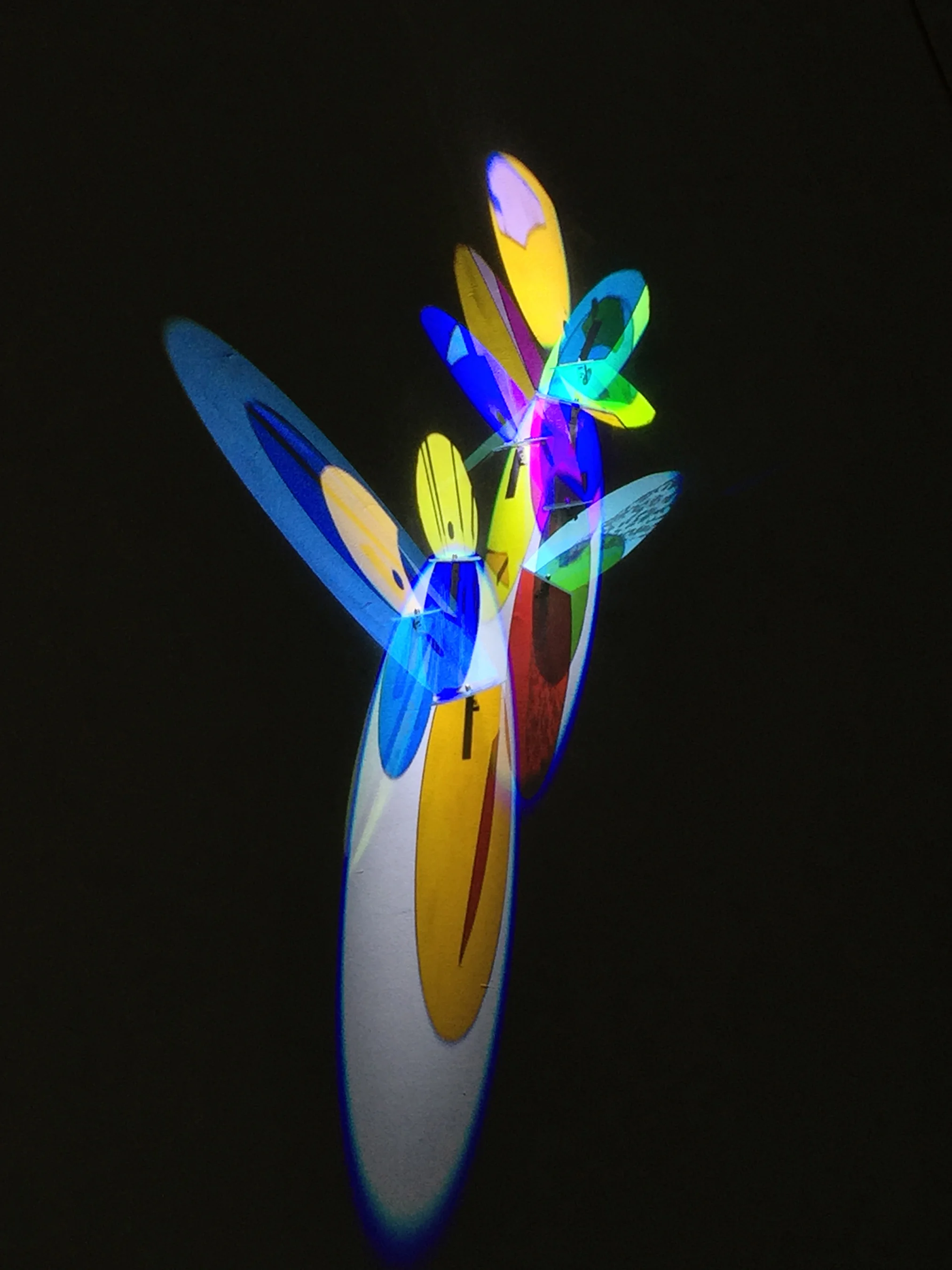 Nopales, 2016, glass, stainless steel, white LED, 65 x 32 x 4 inches